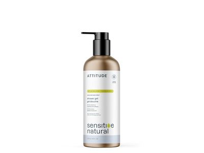 Attitude Sensitive Skin Shower Gel, Unscented, 16 fl oz/473 mL