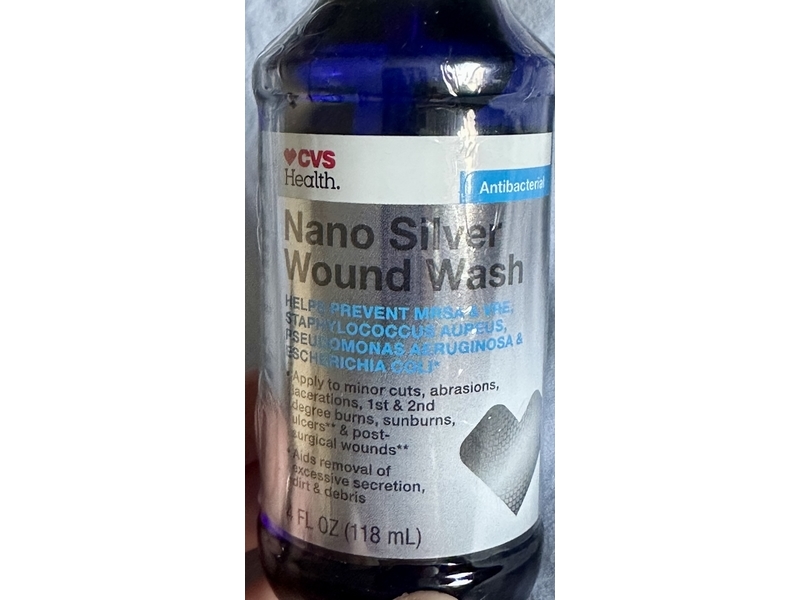 CVS Health Antibacterial Nano Silver Wound Wash, 4 fl oz/118 mL