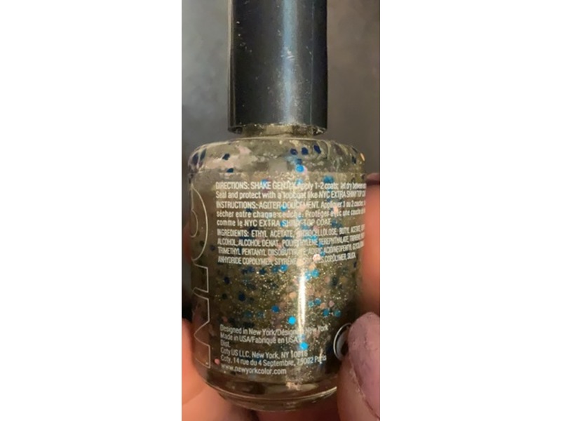 N.Y.C. New York Color Long Wearing Nail Enamel, Starry Silver Glitter, 0.45 fl oz