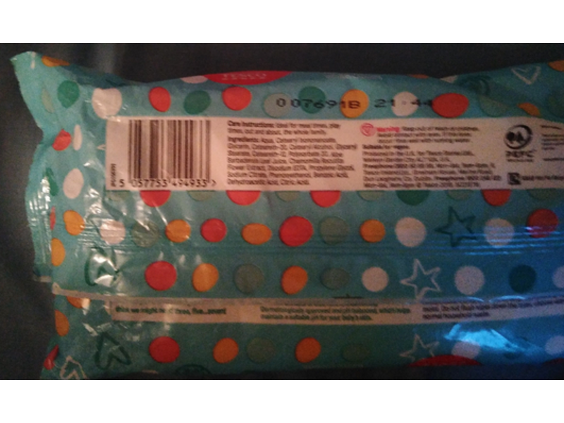 Tesco Fred & Flo Wipes, Fragrances Free, 64 Counts