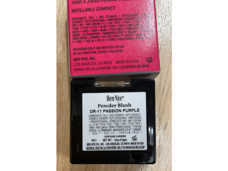 Ben Nye Powder Blush, Passion Purple, 0.12 oz/3.5 g