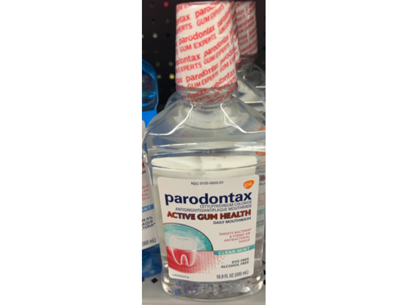 arodontax Active Gum Health Mouthwash, Clear Mint, 16.9 fl oz/500 mL, Pack Of 3