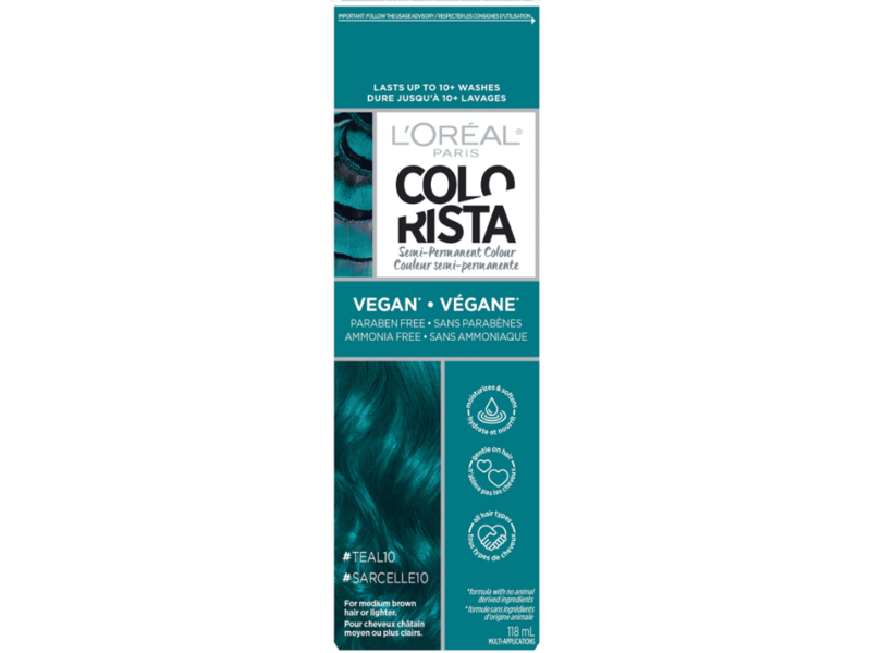 L'Oreal Paris Colorista Semi-Peramanent Color, Teal 10, 4.0 fl oz/118 mL