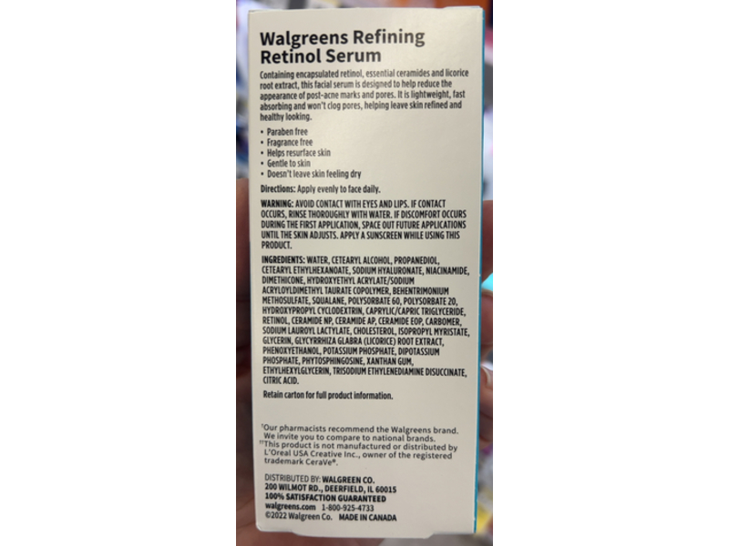 Walgreens Refining Retinol Serum 1 fl oz/30 mL