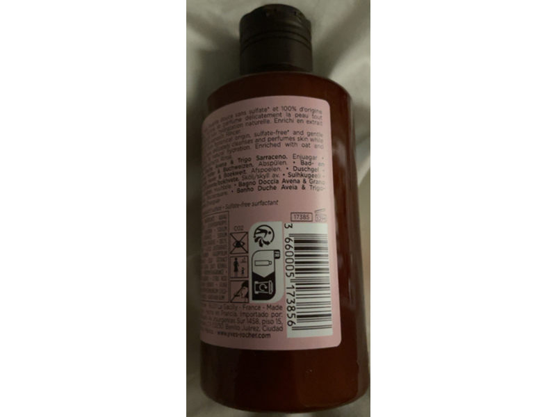 Yves Rocher Comforting Bath & Shower Body Gel, Oat & Buckwheat, 6.7 fl oz/200 L