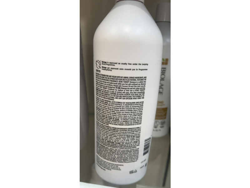 Biolage Bond Therapy Shampoo, Coconut Oil + Citric Acid, 33.8 fl oz/1 L