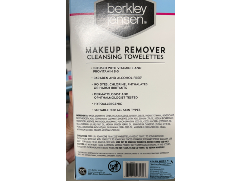 Berkley Jensen Makeup Remover Cleansing Towelettes, 125 Count
