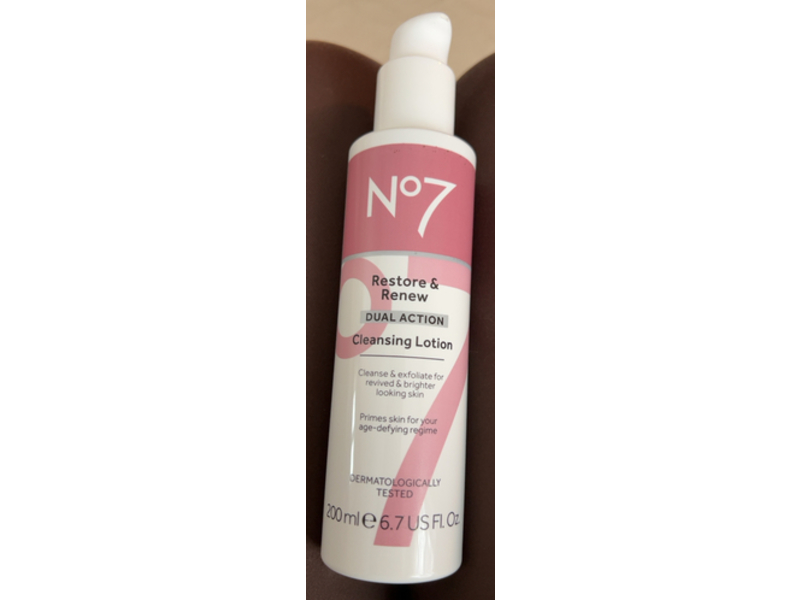 No7 Restore & Renew Dual Action Cleansing Lotion, 6.7 fl oz/200 mL
