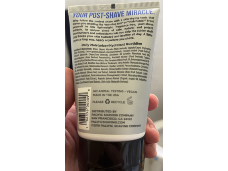 Pacific Shaving Company Everyday Moisturizer, 3.4 fl oz/100 mL