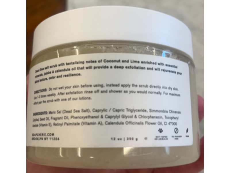 Soap Cherie Body Scrub, Coconut Lime, 12 oz/350 g