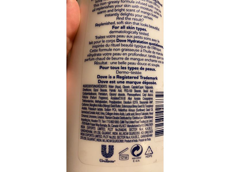 Dove Nourishing Rituals Replenishing Ritual Body Lotion, 16.9 fl oz/500 ml