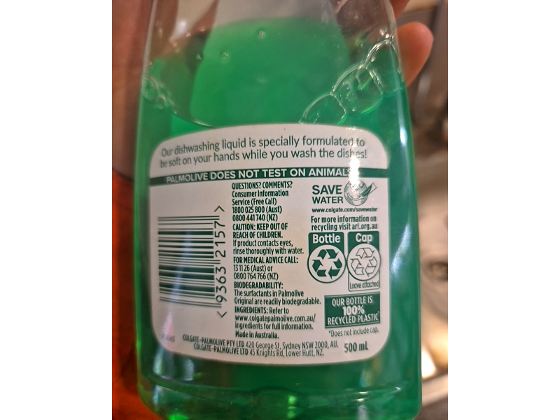 Palmolive Dishwashing Liquid, Original, 500 mL