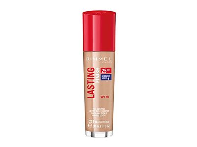 Rimmel London Lasting Finish Sunscreen Liquid Foundation, 201 Classic Beige, SPF 20, 1 fl oz/30 mL