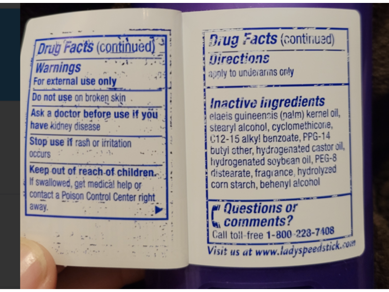 Lady Speed Stick Invisible Dry Antiperspirant Deodorant, Shower Fresh, 1.40 oz/39.6 g