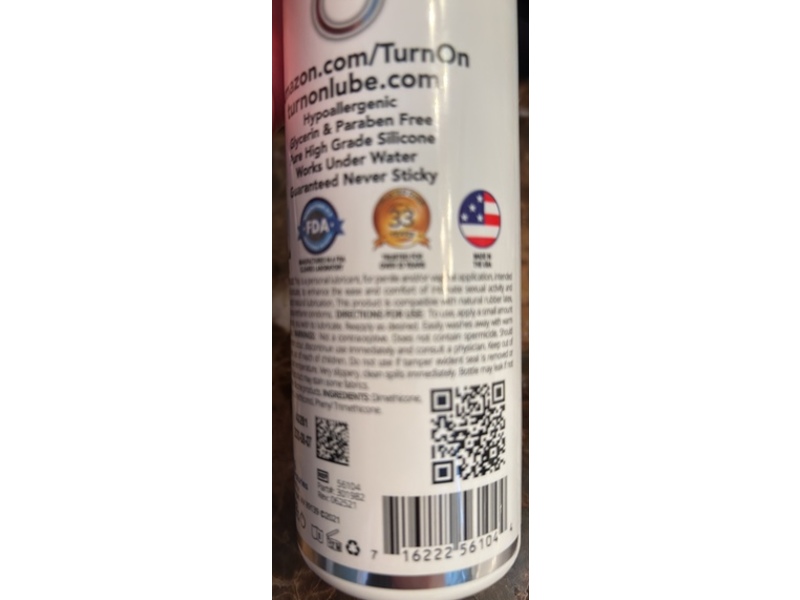 Turn On Silicone-Based Exceptional Lube, 8 fl oz/236 mL