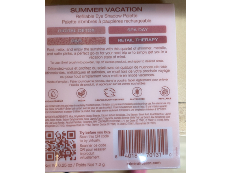 Mineral Fusion Eyeshadow, Summer Vacation, 0.25 oz/7.2 g