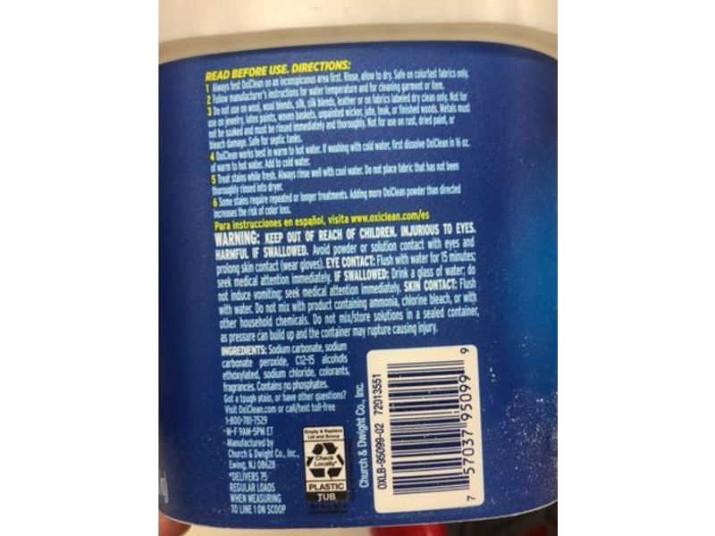 OxiClean Versatile Stain Remover, 75 Loads, 3.5 lb/1.56 kg