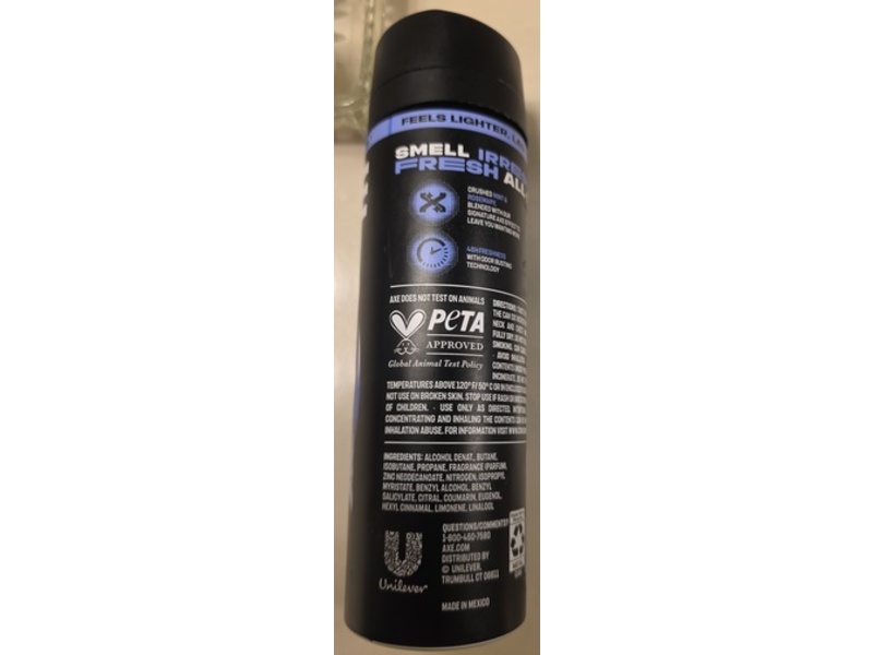 Axe Irresistibly Fresh Non-Stop Deodorant Body Spray, Phoenix, 3.9 oz/112 g