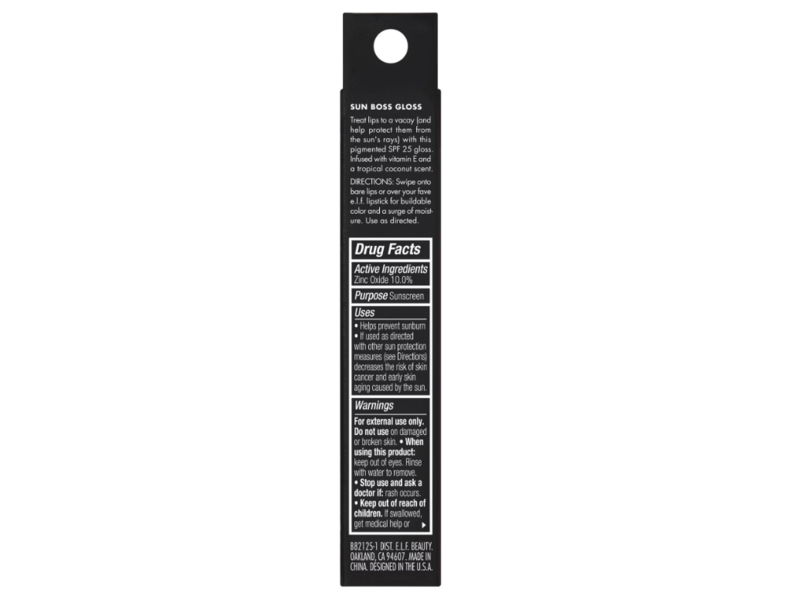 e.l.f. Sun Boss Gloss, SPF 25, Peachy Kween, 0.13 fl oz/4.0 mL