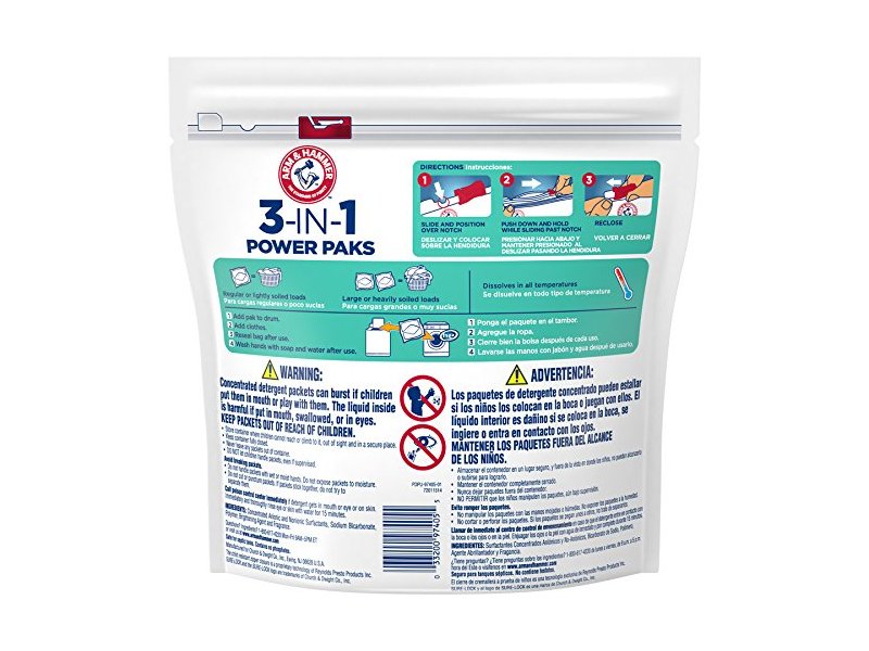 Arm & Hammer 3-In-1 Power Paks, Sensitive Scent, 17 paks
