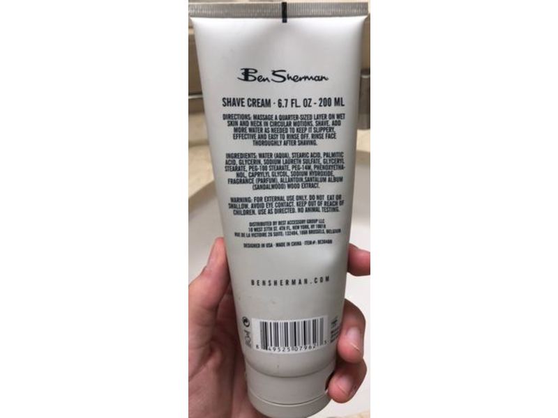 Ben Sherman For Men Shave Cream, Sandalwood, 6.7 fl oz/200 mL