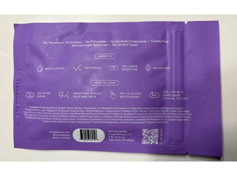 Loops Microcellular Moisturizing Pads, 1.18 fl oz/35 mL