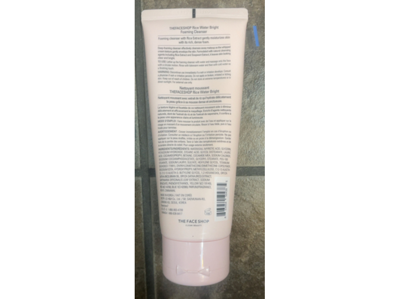 The Face Shop Rice Water Bright Foaming Cleanser, 5.0 fl oz/150 mL