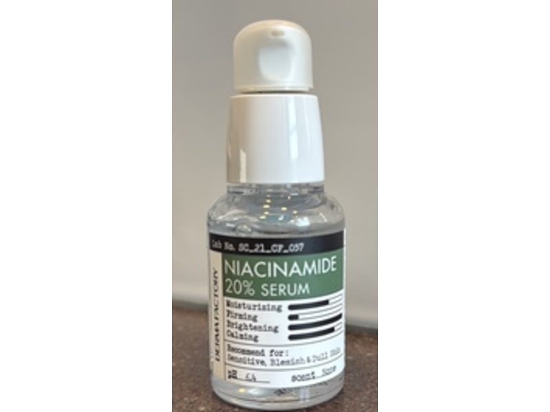 Derma Factory Serum, Niacinamide 20%, 1.01 fl oz/30 mL