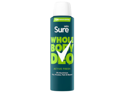 Sure Whole Body Deodorant, Active Fresh, 150 mL