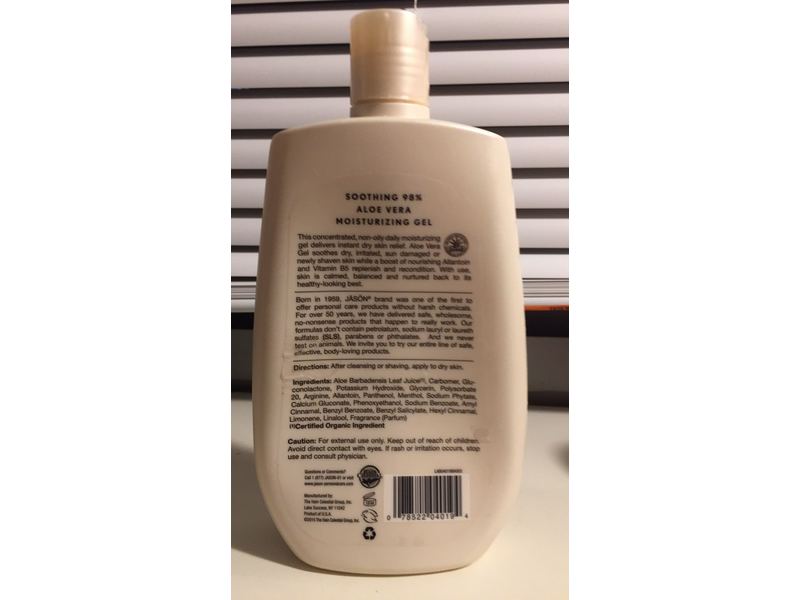 Jason Aloe Vera 98 Percent Moisturizing Gel, 16 fl oz Ingredients and  Reviews