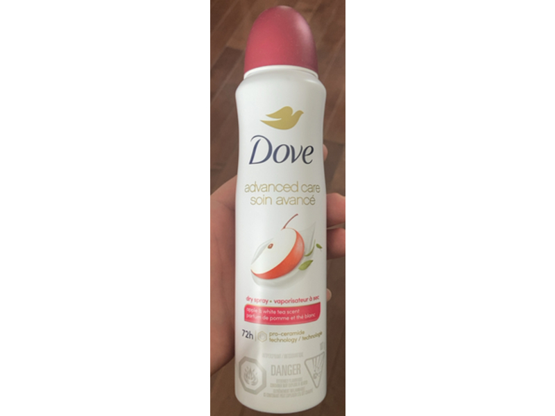 Dove Advanced Care Dry Spray Antiperspirant, Apple & White Tea Scent, 107 g