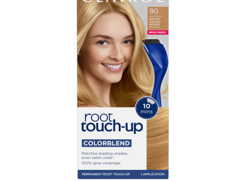 Clairol Permanent Cream Root Touch-Up, 8G Medium Golden Blonde Hair Color, 1 Application