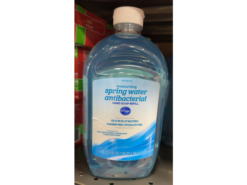 Kroger Moisturizing Antibacterial Hand Soap Refill, Spring Water, 52 fl oz/1.54 L
