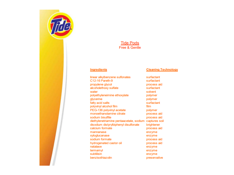 Tide Pods Free & Gentle Laundry Detergent, 30 oz (35 count)