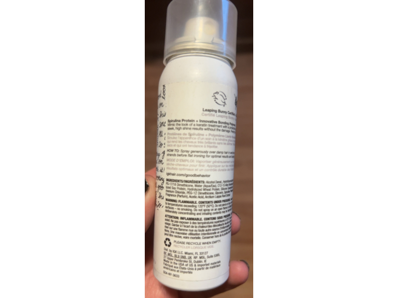 Igk Good Behavior Spirulina Protein Smoothing Spray, 2.4 oz/80 mL