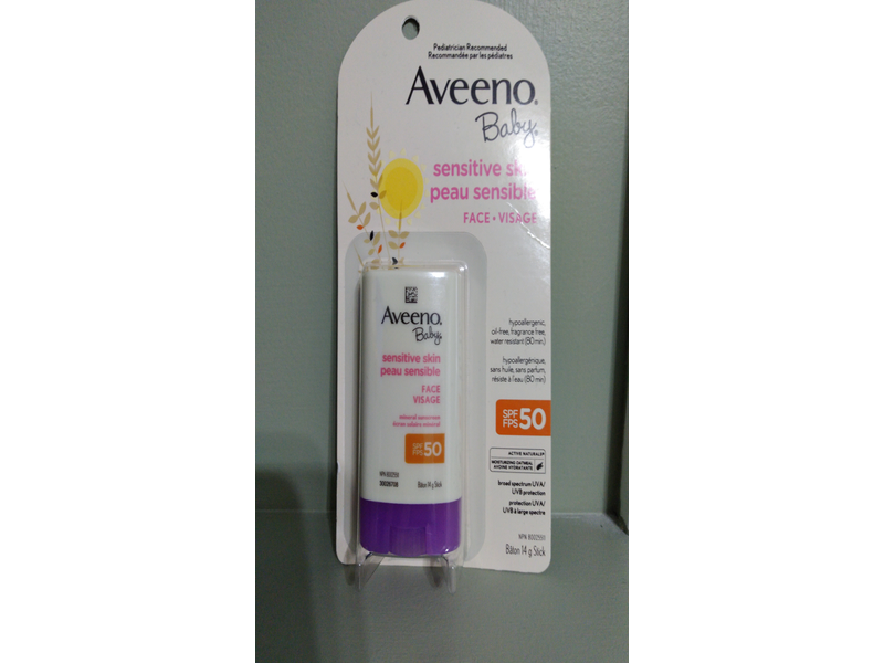 Aveeno Baby Sensitive Skin Face Stick, SPF50, 14 g