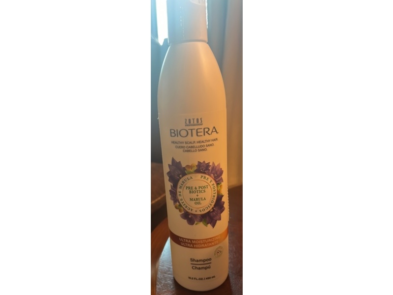 Zotos Biotera Ultra Moisturizing Shampoo, Ultra Post Biotics + Marula Oil, 15.2 fl oz/450 mL