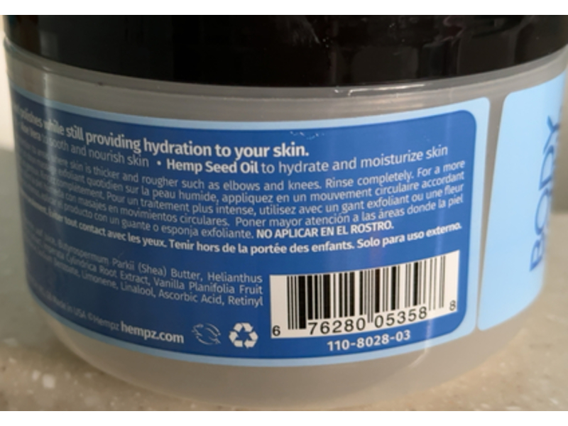 Hempz Triple Moisture Sugar Body Scrub, Citrus, 7.3 oz/176 g