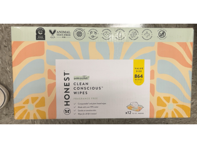 Honest Sensitive Clean Conscious Wipes, 864 Wipes
