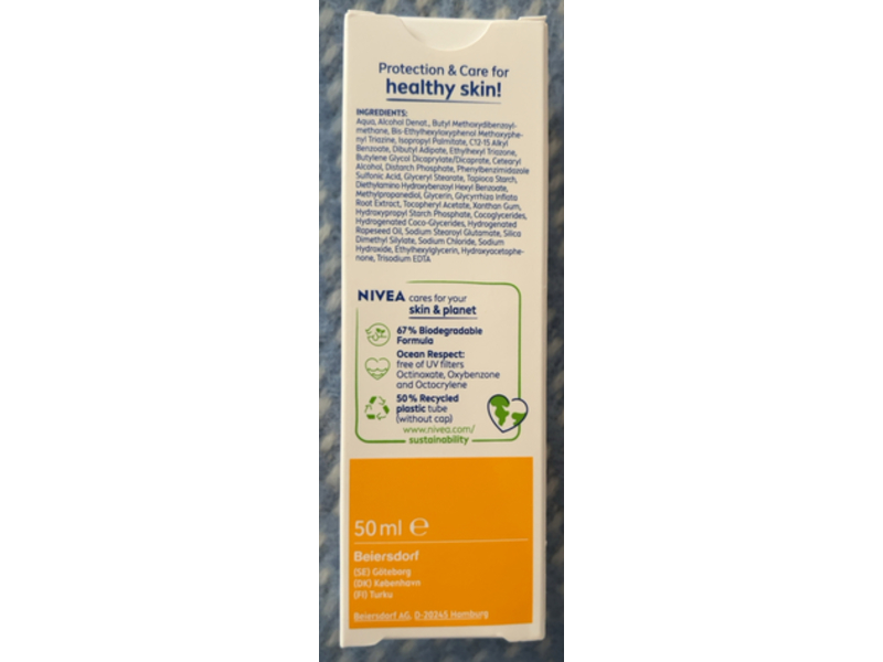 Nivea Sun Uv Face Sensitive Cream, SPF 50, 50 mL