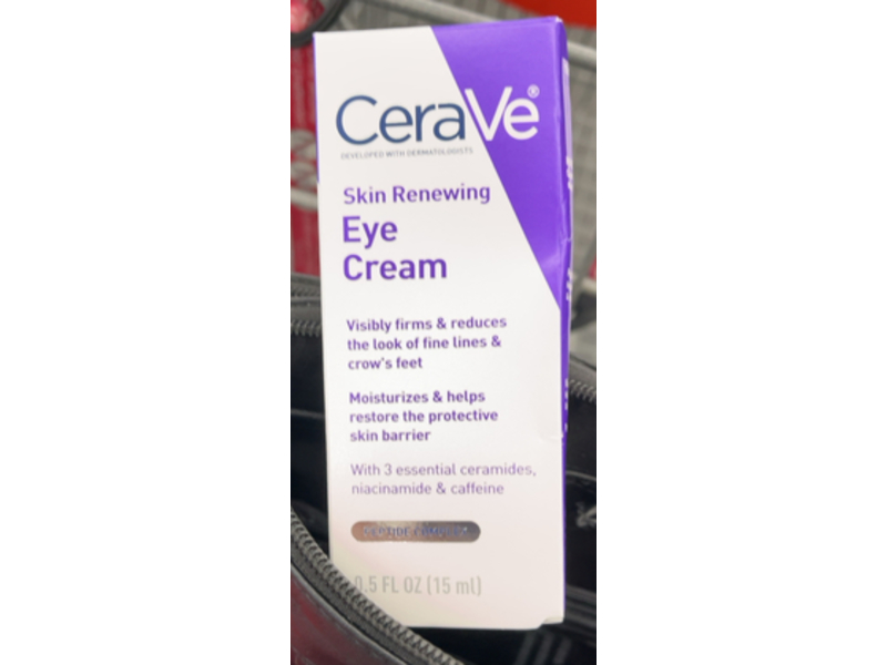 CeraVe Skin Renewing Eye Cream, Ceramides, Niacinamide & Caffeine, 0.5 fl oz/15 mL