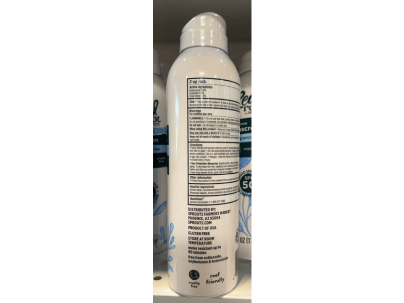 Real Root By Sprouts Kids Clear Sunscreen Spray, SPF 50, 6 oz/170 g