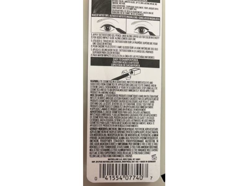 Maybelline Tattoo Studio Sharpenable Gel Pencil, 801 Purple Pop, 0.04 oz