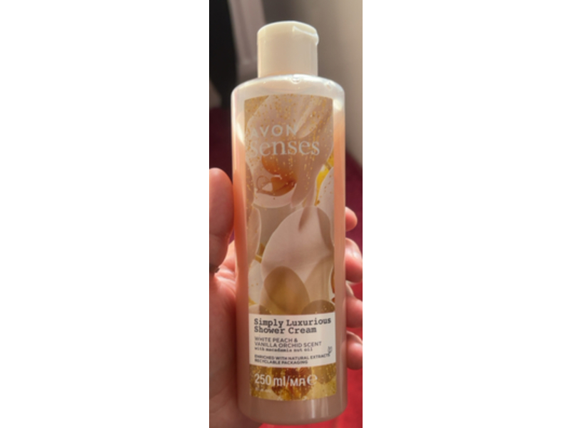Avon Senses Simply Luxurious Shower Cream, White Peach & Vanilla Orchid Scent, 250 mL