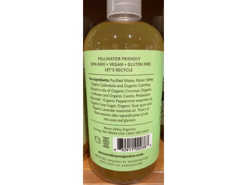 Moon Valley Herbal Body Wash, Peppermint, 13 fl oz/384 mL, Pack Of 2