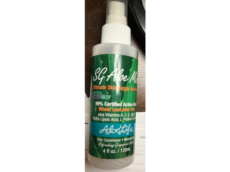 Aloe Life SG Aloe Mist Gel, Aloe Vera, 4 fl oz/120 mL