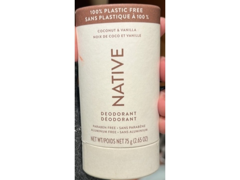 Native Deodorant, Coconut & Vanilla, 2.65 oz/75 g.