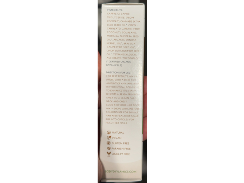 Skin Drink CBD Oil, Moringa Oil, 1 fl oz/30 mL