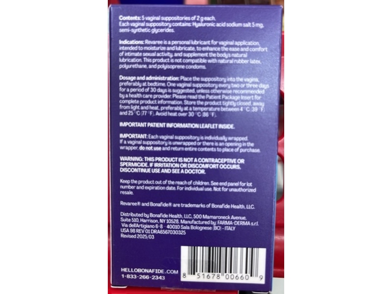 Bonafide Vaginal Dryness Moisturizer Suppositories, 5 Count