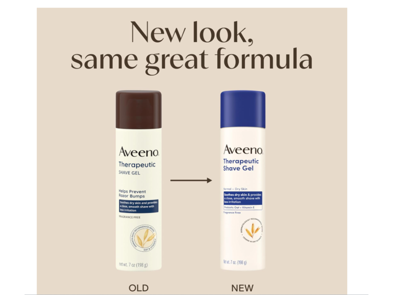 Aveeno Therapeutic Shave Gel, Fragrance Free, 7 oz/198 g